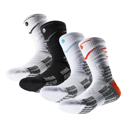 VEIDOORN Autumn Striped High Quality Thick Crew Sport Socks Custom Logo Running Basketball Workout Compression Cushioned Grip
