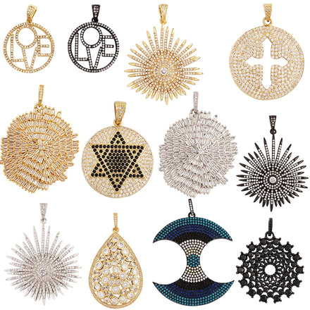 Luxury Minimalist David Six Point Start Cross Love Zircon PendantGeometry 18K Gold Plated Jewelry Necklace Supplies L66