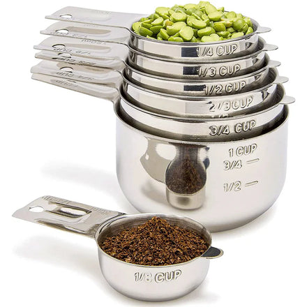 Newell Soil Large Measuring Cups and Spoons Set Stainless Steel for Cooking & Baking