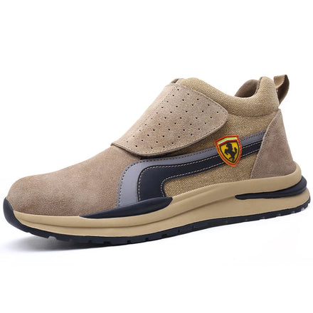 Women Men's Lightweight Suede Sneakers Slip-Resistant Safety Work Boots Steel Toe Autumn Winter Comfort White Black