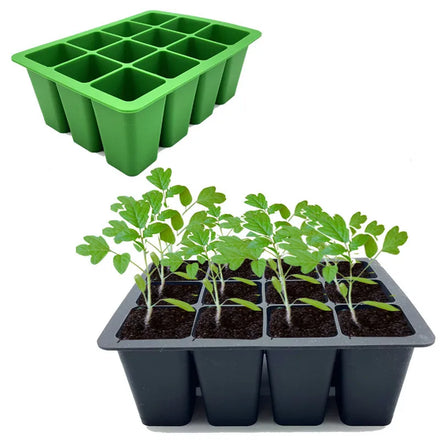 12-Hole Silicone Planter Pot Seedling Tray Easy Clean Reusable Corrosion Resistant Planting Basin Garden Succulents Country