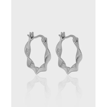 925 Sterling Silver Mobius Hoop Earrings Minimalist Simple Designer Earrings Fashion Earrings Women