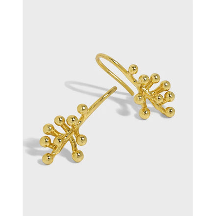 925 Sterling Silver Flower Stud Earring 18K Gold Plated Fashion Earrings Elegant Fine Jewelry Earrings Women Gift
