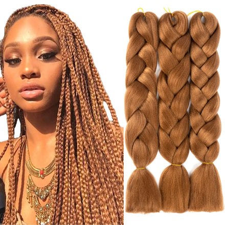24 Inches Jumbo Braid Synthetic Braiding Hair Ombre Jumbo Hair Extension for Women DIY Hair Braids Hair Styling Tool