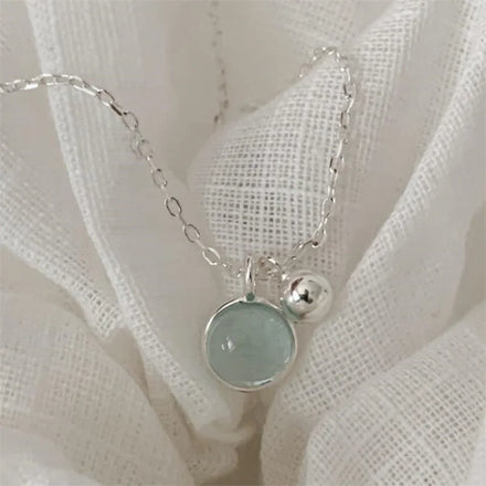Korean Design Fine Jewelry Pure 925 Sterling Silver Trendy Crystal Pendant Necklace for Women