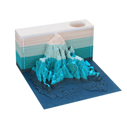 Hot Selling Mountain Block Series Products 3D Paper Cut Memo Pad Note Cubes Non-Sticky for Birthday Gift