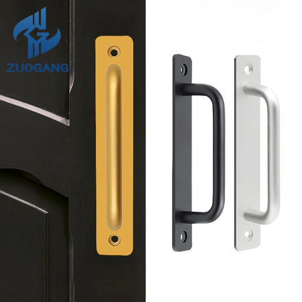 Left Steel Sliding Door Punch-free Aluminum Alloy Exposed Handle Balcony Wooden Door Barn Door Handle Handrail Hardware
