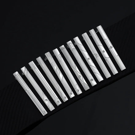 New Frosted Man Silver Tie Clips Bars Tie Pins Metal Alloy Custom Clip on Tie for Men Business