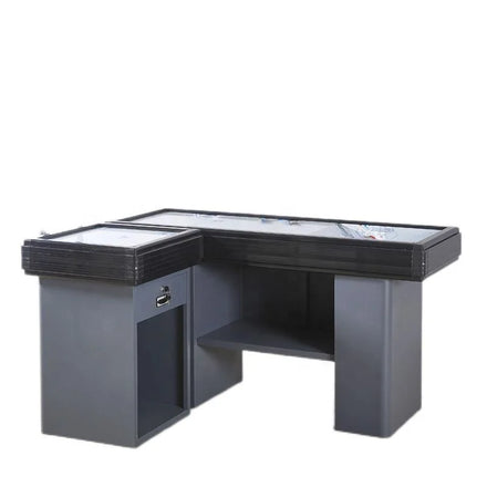 Modern Metallic Cashier Desk Convenience Store Supermarket Checkout Counter with Quick Installation Personalised Logo