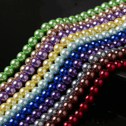 JC Crystal 3mm-14mm Multi Colors Round Glass Pearl Beads for Jewelry Making Stock 6mm Strand Glass Beads Pearls