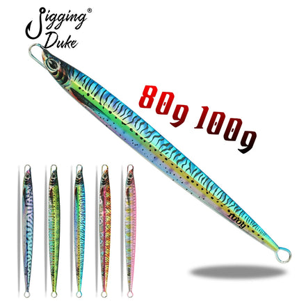 JiggingDuke Japan Quality 80g 100g 3D Printing Slow Pitch Jigging Metal Jigs Mackerel Boat Fishing Lure