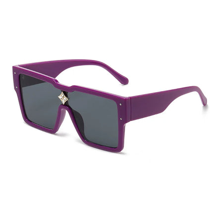 New Rich Men Sunglasses PC Square Personality Oversized Shades Lady One-piece Diamond Sun Glasses