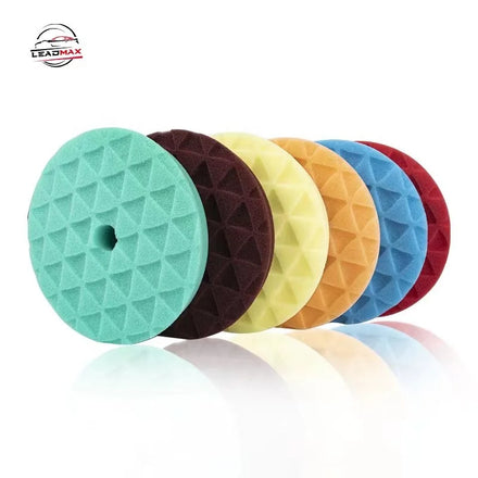 LEADMAX 6 Inch Diamond Shape Beveling Car Buffing Finishing DA Polisher New Design Foam Polishing Pad for Marble Applications