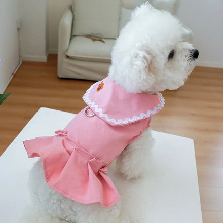 Fashion Pet Clothes Spring Soft Harness Dresses for Chihuahua Puppy Clothes for Dogs Cute Bear Dog Dress