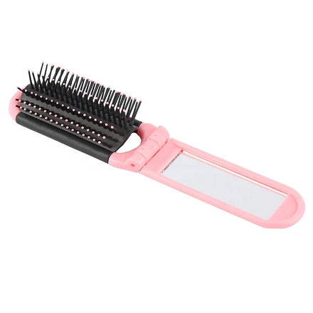 Wholesale Mini Pocket Hair Brush Portable Folding Makeup Mirror Hair Comb for Travel