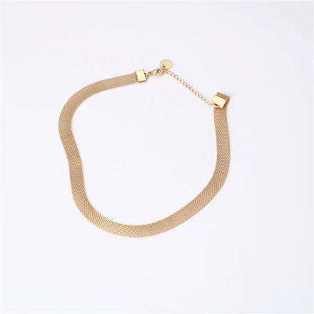 Fenny Wholesale 18K PVD Plated Fashion Simple Watch Strap Adjustable Stainless Steel Choke Chain Necklace for Women