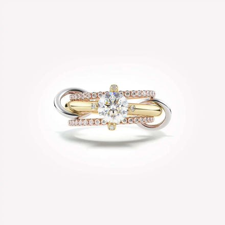 Fashion Jewelry Rings Layered CZ Three in One Wedding Rings Creative Multilayer Diamond Rings for Women Girls
