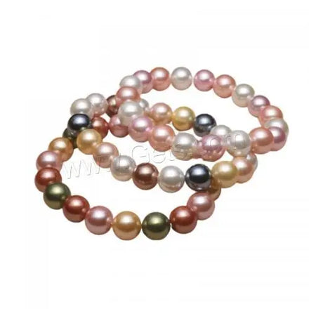 Round Shell Pearl Bead Jewelry Bracelet for Woman More Colors for Choice 8mm 10mm Length 18.5-19 cm 1550219