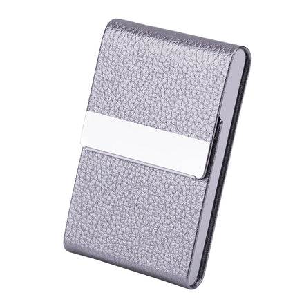 PU Leather Card Holder Hot Selling Customized with Stainless Steel Business & SIM ID Case with Landscape Design for Passport Use