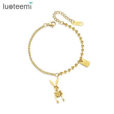 SP-LAM Designer Bead Chain Stainless Accessory Fashion Jewelry Rabbit Girl Bracelet for Woman