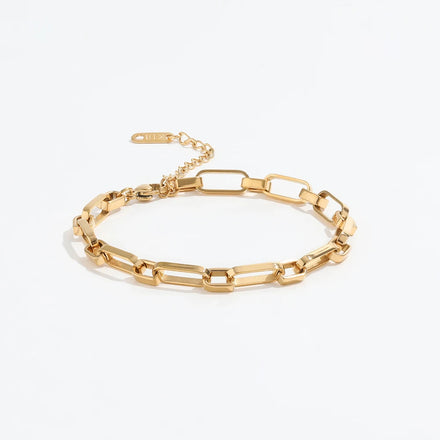 Fenny 18K PVD Plated Wholesale No Fade Popular Fashion Simple Pin Chain Stainless Steel Jewelry Bracelet for Women