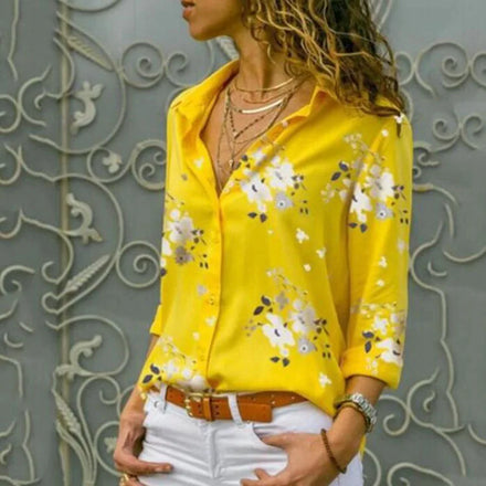 Long Sleeve Women Blouses 2023 Plus Size 5XL Turn-down Collar Blouse Shirt Casual Tops Elegant Work Wear Chiffon Shirts