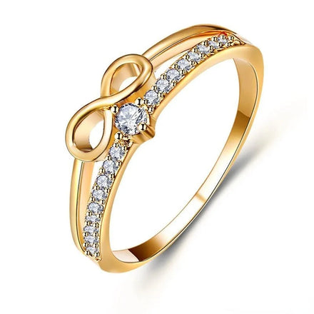 Hot Selling Multilayer Gold Plated Cubic Zirconia Wedding Rings Full Diamond Bow Tie Rings for Women