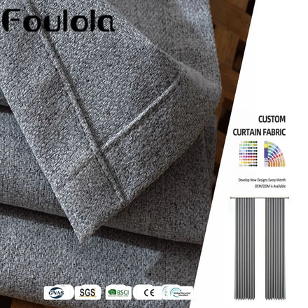 Ready Stock All Our Website Factory Supply Designs Linen Blackout Curtain Fabric with Window