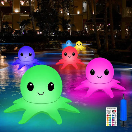 Hot Sale Led Floating Pool Light Portable Inflatable Solar Power Remote Control Octopus Lamp for Swimming Pool