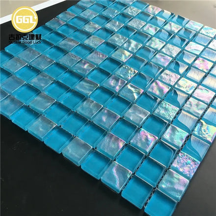 Crystal Mosaic Tiles Glass Mosaic Iridescent Mosaic Glass Pool Blue