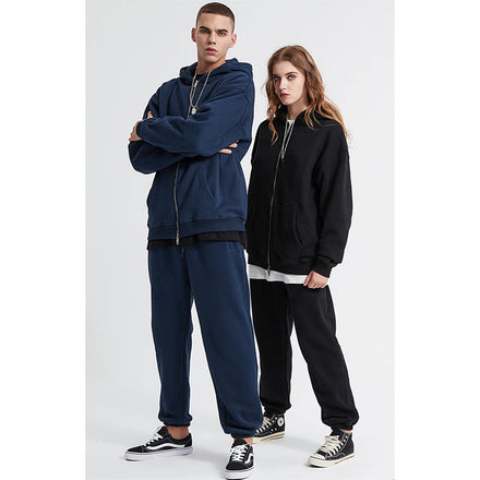 2026 Fleece Pullover Hoodies Set Unisex Custom Men Two Piece Joggers Suits Set Tracksuit for Men