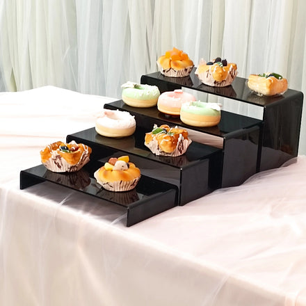 Wedding Centerpieces Black Acrylic Buffet Food Cupcake Display Stand Dessert Cake Stand Display Stand Risers Cubes