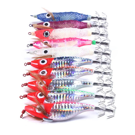 Newup Metal Squid Jig Sea Fishing Lure with 3D Eyes for Octopus Shrimp & Cuttlefish-Saltwater Hard Bait