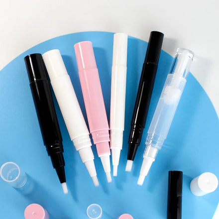 Wholesale Custom logo Black pink 4ml Empty Twist Tube Lip Gloss Teeth Whitening Cosmetics Packaging Nail Cuticle Oil Pen