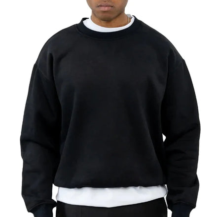 Men's Oversize 100% Cotton Pullover High Quality Drop Shoulder Casual French Terry Crew Neck Sweatshirt Custom Solid for Autumn