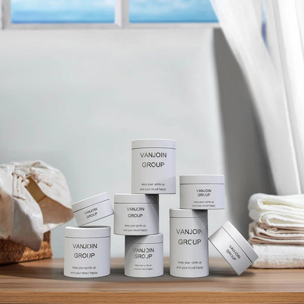 Vanjoin 250ml 400ml 500ml Round White Frosted PET/PP Cosmetic Jars with Lid and Seal for Eye Cream & Lotion