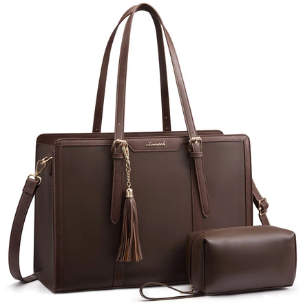 LOVEVOOK Wholesale Fashion School Shoulder Bags Work Business Travel 15.6 17in Laptop Tote Bag Women Briefcase 2pcs Handbags Set