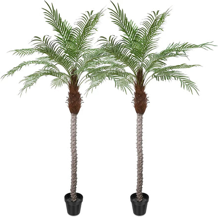 Faux Tall Indoor Outdoor Coconut Tree in Pot Artificial Large Tropical Palm Trees for Pool Garage Living Room Home Office Decor