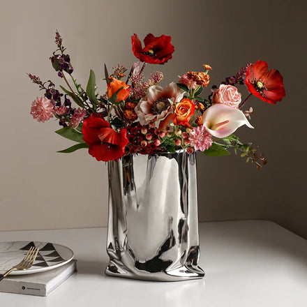 DREA Nordic Art Vase Creative Ceramic Decoration Modern Dried Flower Vases Living Room Decoration