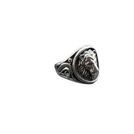 Hip Hop Stainless Steel Jewelry Fashion Punk lion Finger Rings for Men
