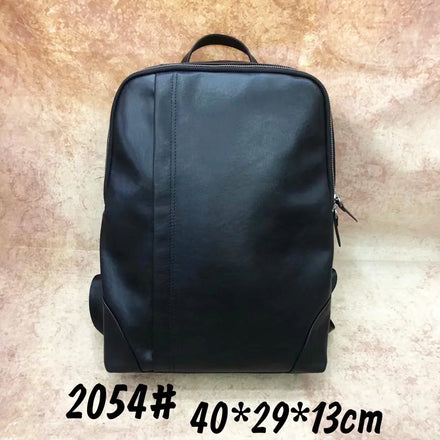 Andong Leather Backpacks for Men Genuine Cow Leather Vintage Fashion Shoulder Bag Business Male Travel Cool Backpacks 2054