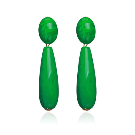 New ZA Green Purple Color Resin Acrylic Pendant Drop Earrings High-Quality Fashion Jewelry Accessories for Women Wholesale