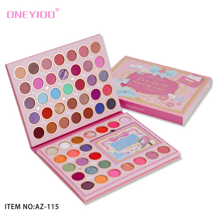 58+12 Color Chemical Powder Waterproof Radiant Finish ONEYIOO Eye Shadow Palette Cardboard Eyeshadow Private Label