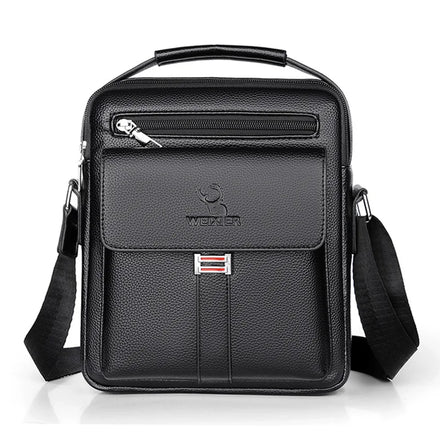 Customized LOGO Fashion Multi Functional PU Leather Crossbody Bag for Work Business Large Capacity Men's Gift Shoulder Bag