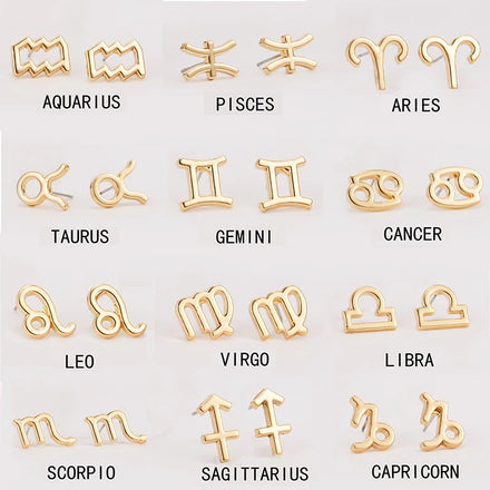 2025 Hot Selling Versatile Fine Jewelry Earrings European American Luxury Earrings Symbol Version Zodiac Earrings