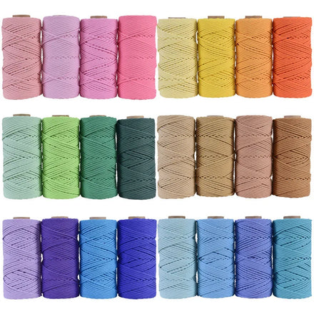Wholesale 100m/roll 4mm Braided Crochet Rope Wall Decorative DIY Cotton Macrame Cord Twisted Thread