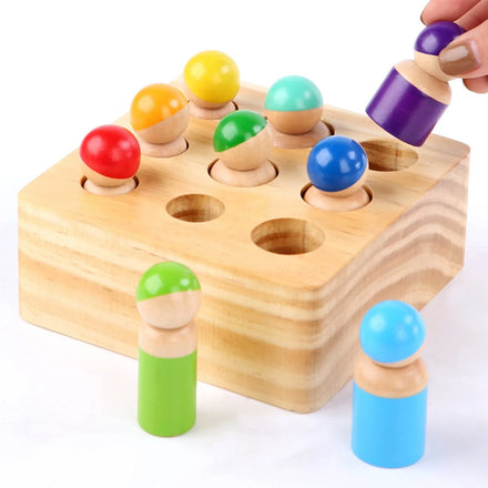 Rainbow Peg Dolls Shapes Best Wooden Stacking Toys Preschool Learning Educational Toys for 2 Year Old Preschool