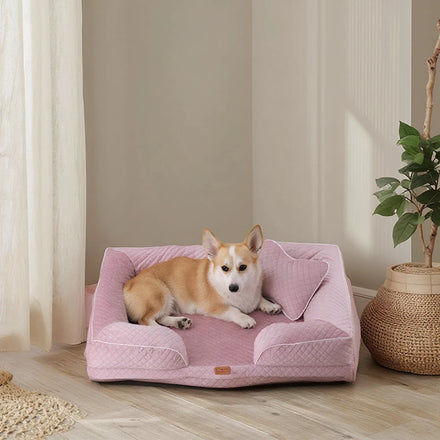 High Quality Luxury Dutch Velvet Pet Bed Large XL Washable Memory Foam Portable Removable Cover Soft Cozy Winter Cat Mat for