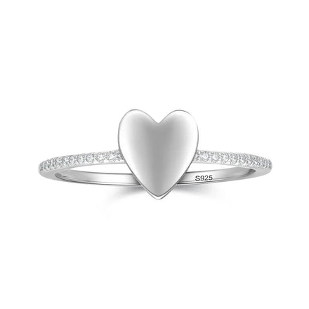 Ada Jewelry Women Fashion Bague Argent Zircon Rhodium Plated 925 Silver Heart Design Ring