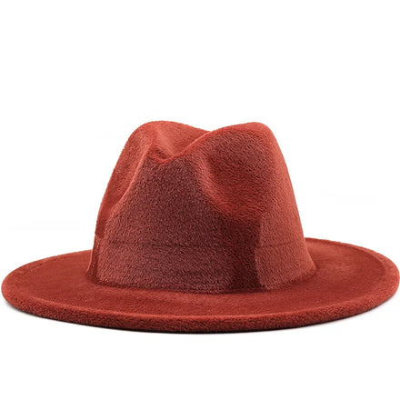10 Colors New Fashion Chic Mens Women Unisex Artificial Faux Mink Fur Brushed Felt Panama Hat Vintage Hats for Men